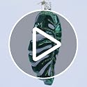 Glass Monstera Leaf Christmas Ornament - Handcrafted Tropical Holiday Decoration