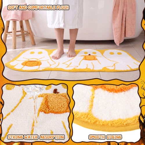 Halloween Ghost Bathroom Rug - 39.4 x 19.7 Inch Absorbent Non Slip Bath Mat - Cute Fall Decor
