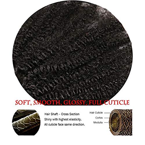 SAGA QUEEN Afro Kinky Curly Clip In Hair Extensions Human Hair 8pcs 18clips 120g/pck Brazilian Virgin Remy Human Hair 4B 4C Afro Curly Clip Ins Natural Black Color 16inch Clip On Hair Extension