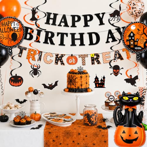 Halloween Party Decorations Set with Balloons & Banners - Happy Birthday Variation