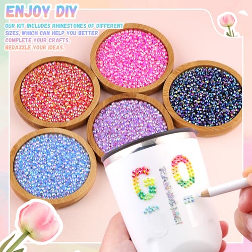 Jelly Bedazzler Kit with Rhinestones, 35000pcs 3mm Flatback Gems for DIY Crafts & Nail Art