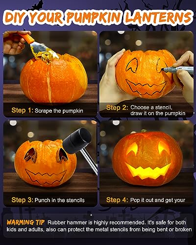 Halloween Pumpkin Carving Kit with Stencils & Tools - Variation 11