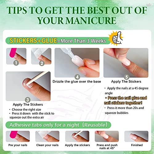 Black Press-On Nails Short Medium Square Glossy Fake Acrylic Gel Nails for Women