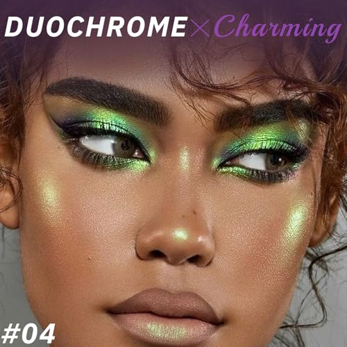Noerrors Emerald Night Spark Liquid Chameleon Eyeshadow - Multichrome Metallic Green, Long-Lasting Eye Topper for Party & Holiday