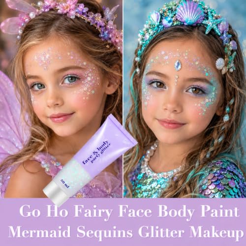 Go Ho Clear Rainbow White Body Glitter for Festivals & Halloween - Sibling 06