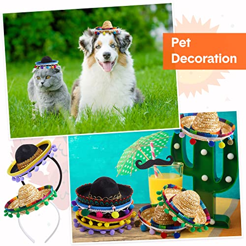 Mini Sombrero Headbands - Classic Fiesta Mexican Party Accessories (12 Pcs) - Variation: Classic