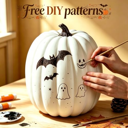 Large 19-Inch Oblong White Artificial Foam Pumpkin - Fall Decor