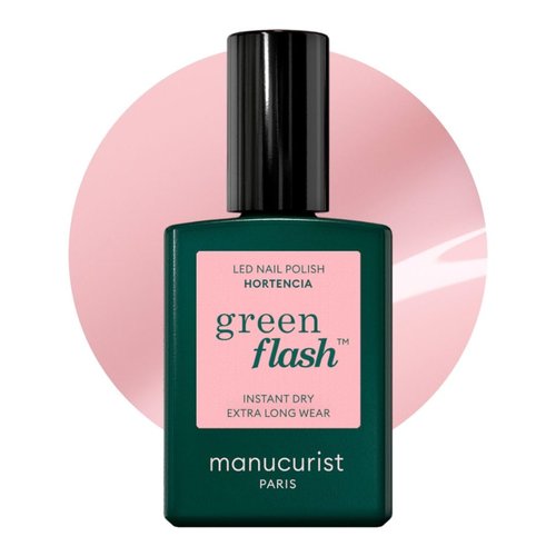 Manucurist Green Flash Gel Nail Polish - Sheer Pale Pink Hortencia - Vegan & 12-Free - Strengthens Nails - 0.5 fl oz
