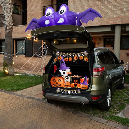 Inflatable Halloween Car Decoration Kit 6 FT Bat with Built-in Lights - Outdoor Yard Lawn Decor - 1 Pack