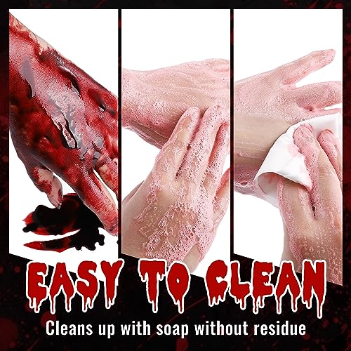 Dark Fake Blood for Halloween & SFX Makeup - 1.76oz Washable Liquid Kit
