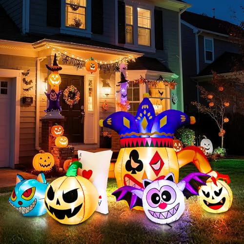 Halloween Inflatable Decorations Clowns Pumpkin Outdoor Indoor with LED - Clowns Pumpkin Variation