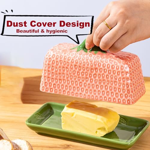 Pink Pumpkin Butter Dish Set with Lid - Multi-Purpose Kitchen Snack Plate & Decor