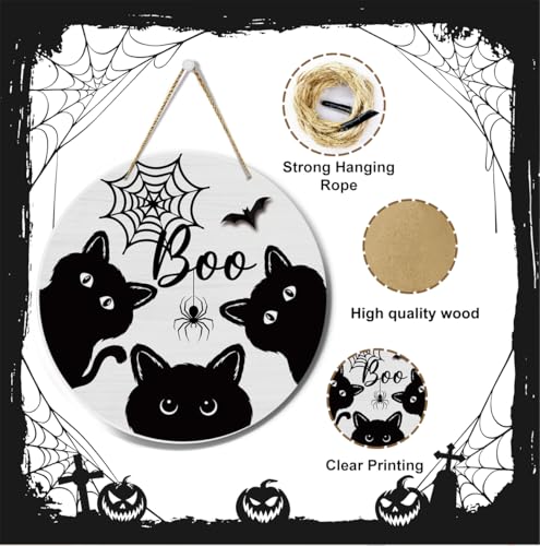 Halloween Door Sign Reversible Thanksgiving & Halloween Wall Decor - Boo 3