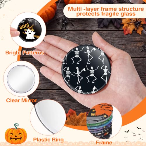 Spooky Halloween Compact Mirror Set - 20 Pack, 2.75 Inch Makeup Mirrors