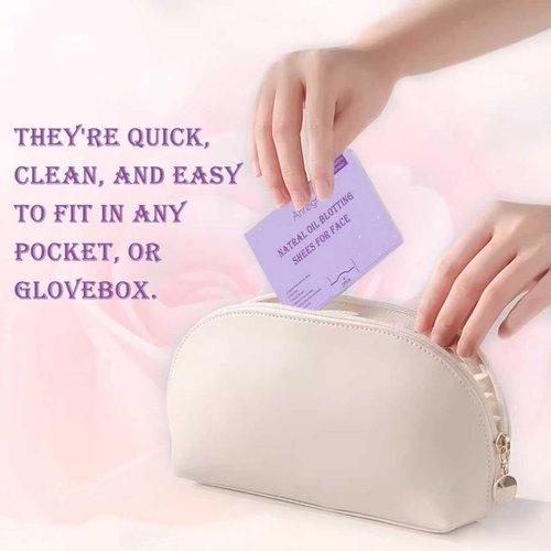 Anreign Face Oil Blotting Paper sheets- 8 pack 800 sheets Rose Natural Face Oil Blotting Paper rapidly absorb excess oils