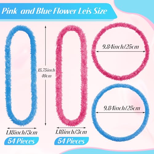 Pink and Blue Gender Reveal Leis Bulk Pack - 108 Party Necklaces for Baby Shower & Celebration (Variation of THIS listing: Pink, Blue / 108)