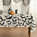 Horaldaily Halloween Bats Tablecloth 60x84 Inch Rectangular Washable Decor Beige