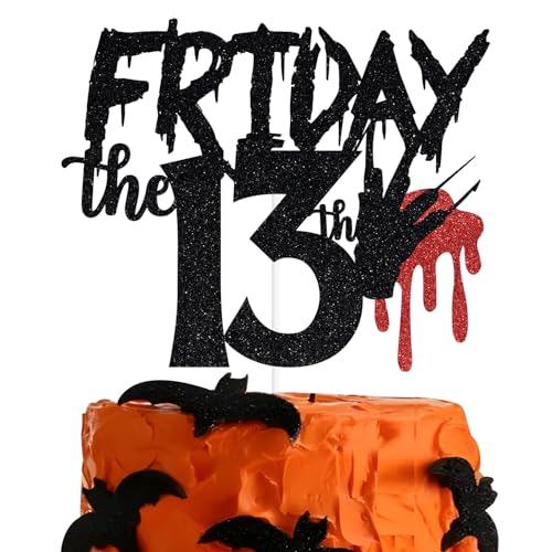 Halloween Themed 13th Birthday Cake Topper - Spooky Friday Vampire Zombie Decoration