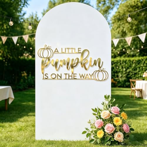 Gold Acrylic Pumpkin Baby Shower Wall Decal for Fall & Halloween Parties