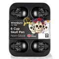 Large Skull Baking Pan - 6 Cup Non-Stick Metal Muffin & Pizza Pan