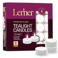 Bulk Clear Tea Lights Candles - 50 Pack, 8 Hour Burn Time - Unscented, Long-Lasting, Safe Flameless Decor
