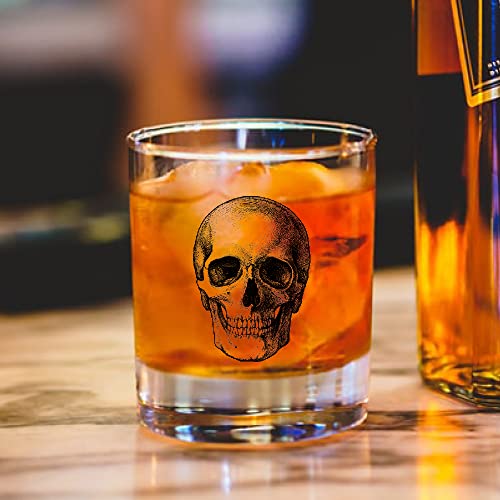 Skeleton Skull Whiskey Glass - Transparent, Halloween & Gift for Men