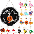 Black Interchangeable Halloween Welcome Sign - 12 Inch Front Door Decor