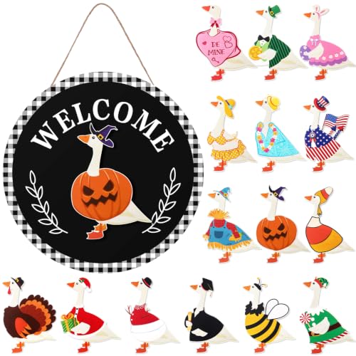 Black Interchangeable Halloween Welcome Sign - 12 Inch Front Door Decor