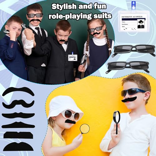 60 Pcs Spy Detective Party Favors Set with Glasses Magnifying Glass and Invisible Ink Pen