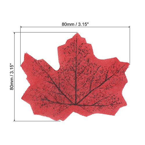 Artificial Maple Leaves Fall Decor 200 Pcs Red Autumn Foliage for Crafts & Wreaths