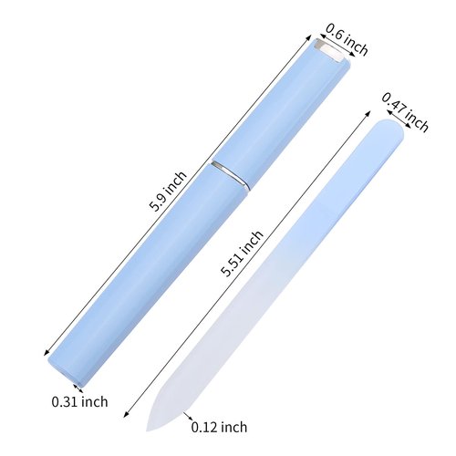 Glass Nail File 3 Pack for Natural Nails, Stocking Stuffers for Women Adults Unique Christmas Gifts Crystal Fingernail Files with Case Etched Nail Filer Professional Nail File Glass Lima de uñas