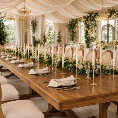 54-Piece French Gold Taper Candle Holders Set for Wedding & Party Decoration - Variation of THIS listing
