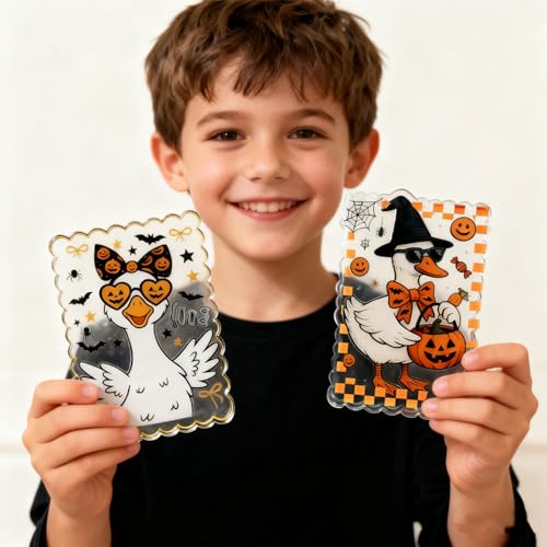 Halloween Thanksgiving Refrigerator Magnets Trick Or Treat Duck Pumpkin - 2 Pcs