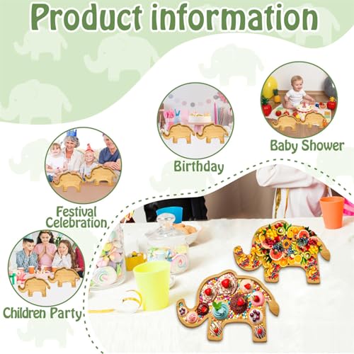 Elephant Baby Shower Charcuterie Boards Set of 2 - Wooden Serving Trays