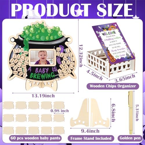 Halloween Baby Shower Guest Book Set - Baby is Brewing Theme, 63 Pcs