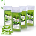 Aloe Vera Hair Removal Wax Refill for Sensitive Skin - Soft Roll-On Cartridge, 4 Pack