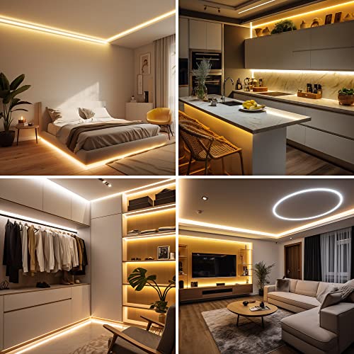 3000K COB LED Strip Light 32.8ft Dimmable Warm White Flexible Tape - AUZIWE