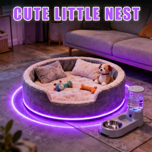 Purple LED Strip Lights 20Ft with Dimming Button - RGB Rope Lights for Decoration, Party, Cabinets