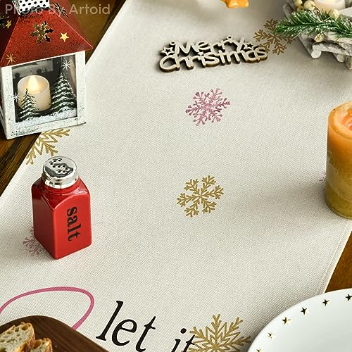 Artoid Mode Xmas Tree Winter Table Runner 13x90 Inch - Pink Holiday Decor