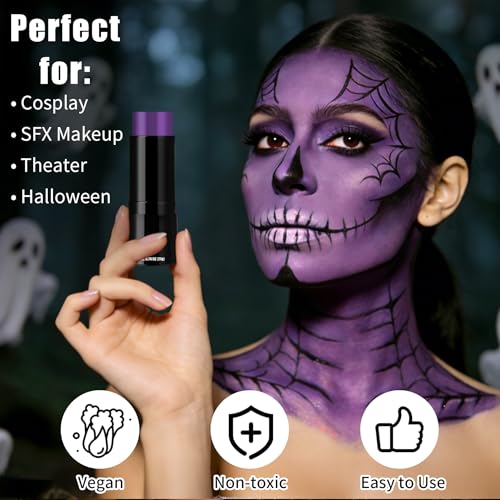 Drawdart Purple Face & Body Paint Stick - Full Coverage Halloween Cosplay Makeup