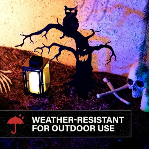 LED Spooky Halloween Tree with Owl and Lantern, 2 Feet Decor