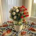 Wonderland Tea Party Rose & Topiary Tree Centerpiece - Artificial Garden Decor - 16 Inch - Variation of THIS listing
