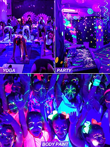 15W LED Black Light Spotlight for Glow Parties & Outdoor Decor - Waterproof 2 Pack