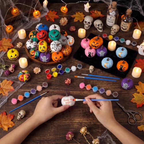 Fall Pumpkin Painting Kit - DIY Art Set with Foam Pumpkins & Paints