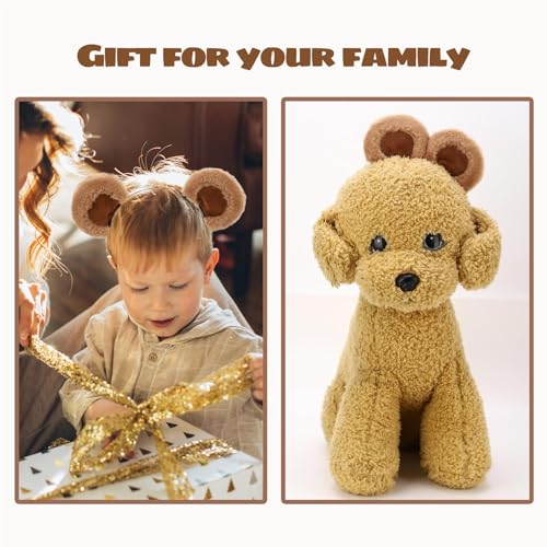 8 Pack Bear Ears Headband for Women Men - Cute Animal Costume Hair Accessory - Brown & Black