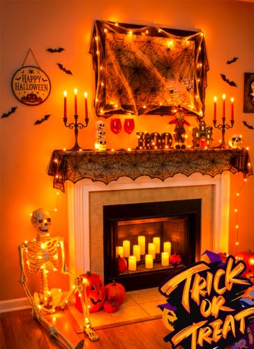 Orange Battery Operated Fairy Lights 5 Pack 7ft 20 LEDs for Halloween DIY Decor