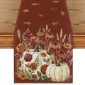 Brown 13x108 Inch Polyester Fall Table Runner for Home & Party Decor
