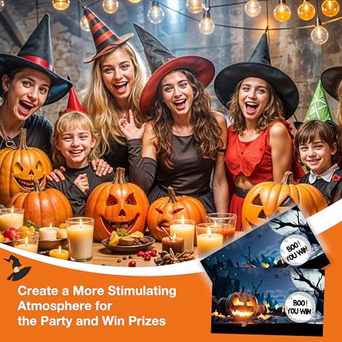 Halloween Pumpkin Scratch Off Cards Pack - Spooky Party Game for Kids & Adults