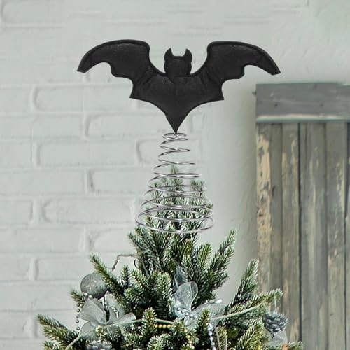 Halloween Bat Tree Topper - Gothic Black Miniature Holiday Decoration