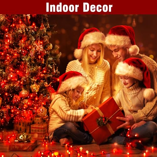 Nisocy 400FT Red Christmas String Lights with Remote, Green Wire, 8 Modes, Timer, Indoor Outdoor Decor